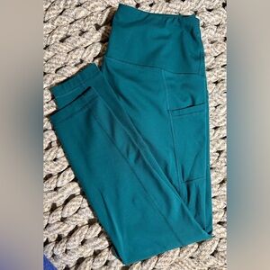 Yogalicious by Reflex Lux High Rise Green Ankle Leggings - Large